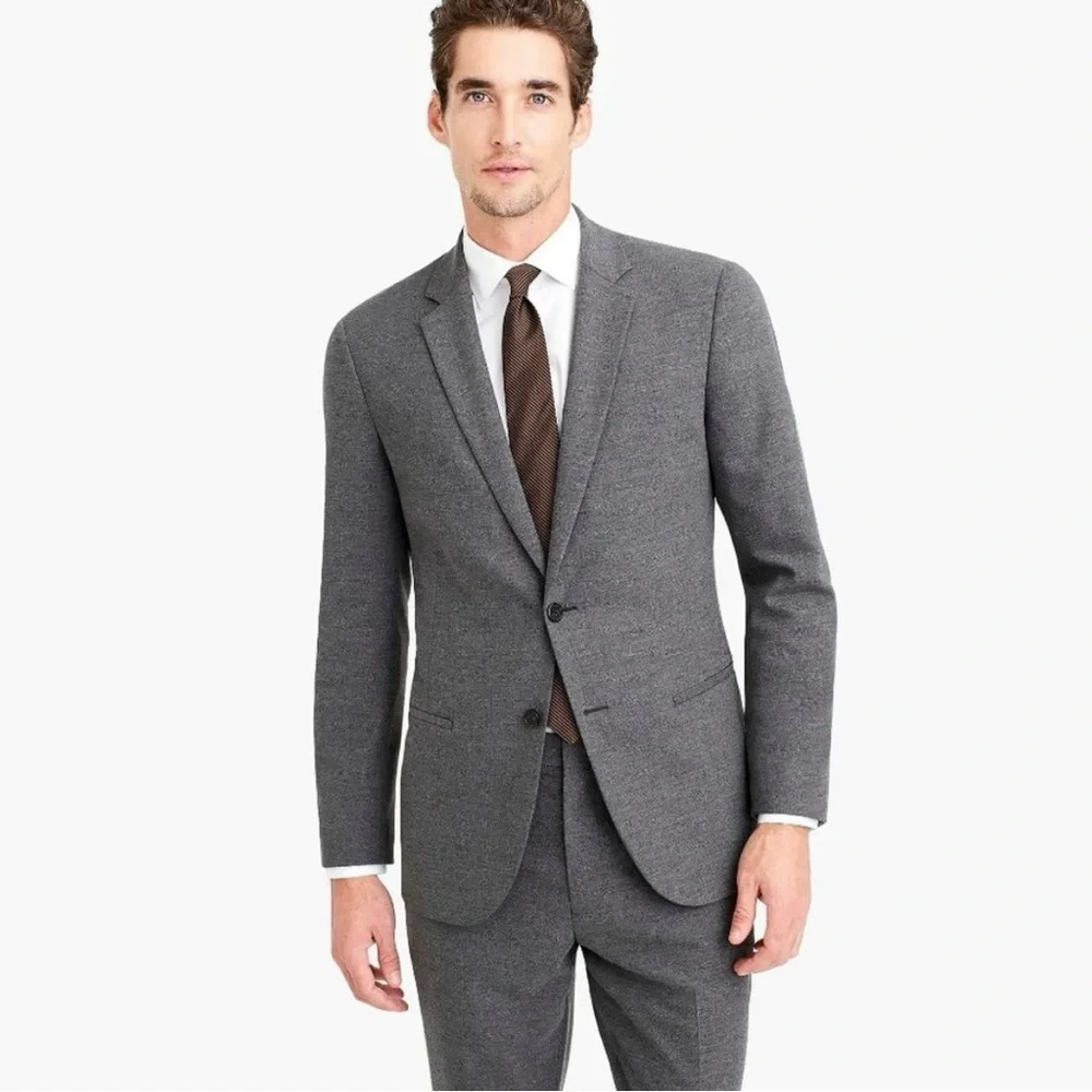 J. Crew Men’s Destination Stretch Performance Suit Blazer Jacket Tailored Grey